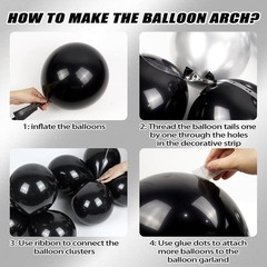 Black Birthday Decorations Set Men Silver Balloons Banner Fringe Curtain
