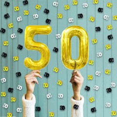 Confetti 50th Birthday Anniversary Metallic Table Decoration Party Supplies