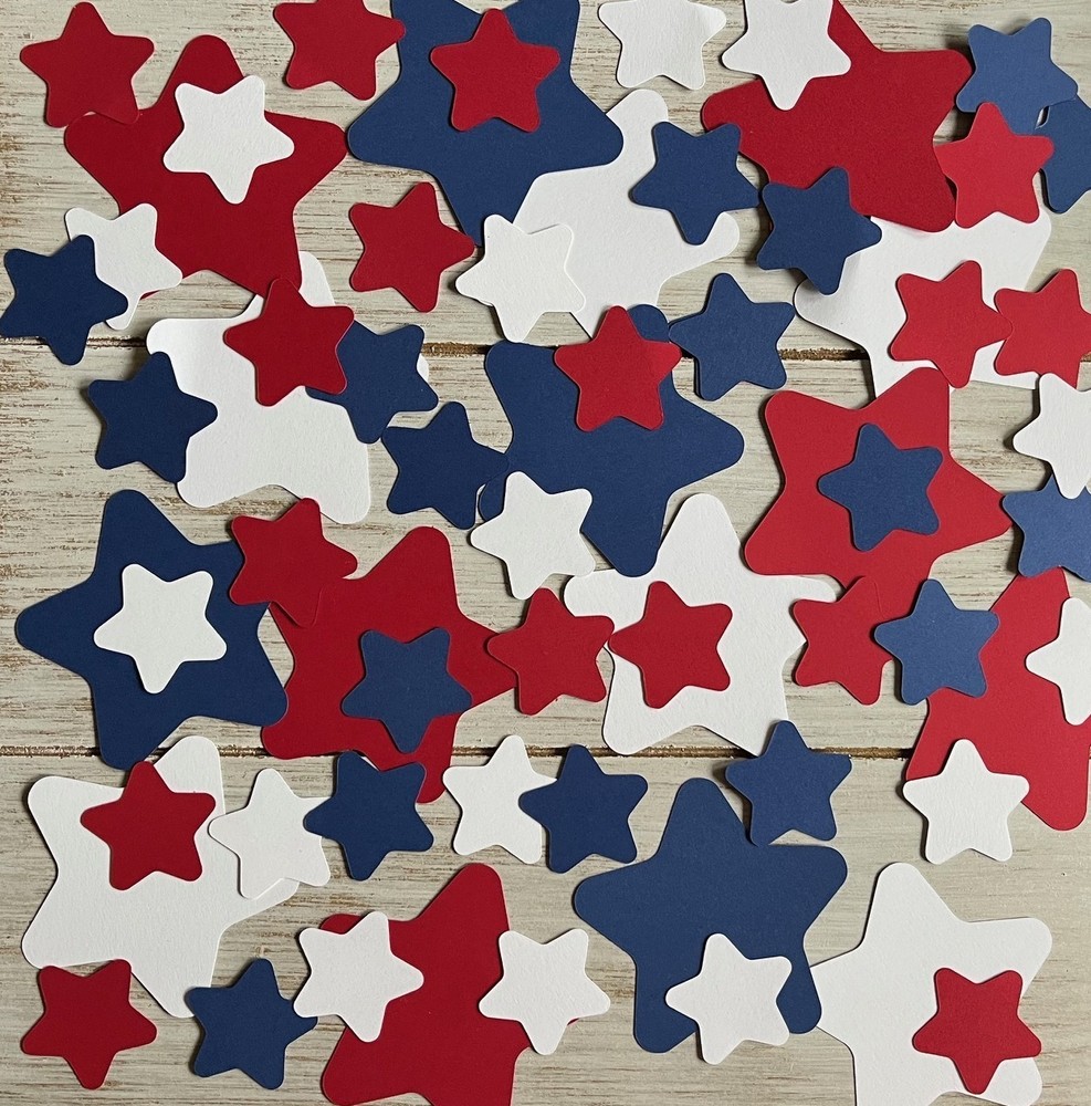 Patriotic Star Confetti July 4th Party Decorations USA Birthday Party