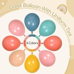 60pcs Boho Rainbow Balloons Assorted Colors 12inch with Slate Dusty Colorful
