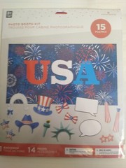 American greeting photo booth kit July 4th 1 backdrop 14 props accessories USA