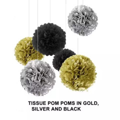 Premium Happy Birthday Decoration Set Banner, Latex Balloons, Pom Poms