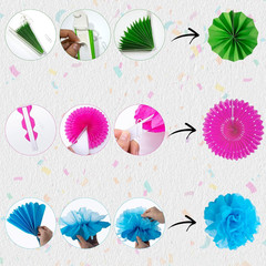 Fiesta Party Decorations – 33Pcs Colorful Mexican Themed Hanging Paper Fans, Rai