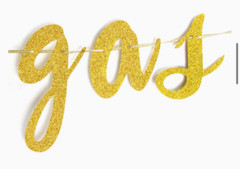 She Said Yes We Said Vegas Gold Glitter Banner for Bacherlotte Party