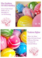 Rainbow Tie Dye Balloons 100PCS 12 Inch Agate Marble Latex Swirl Balloons For…