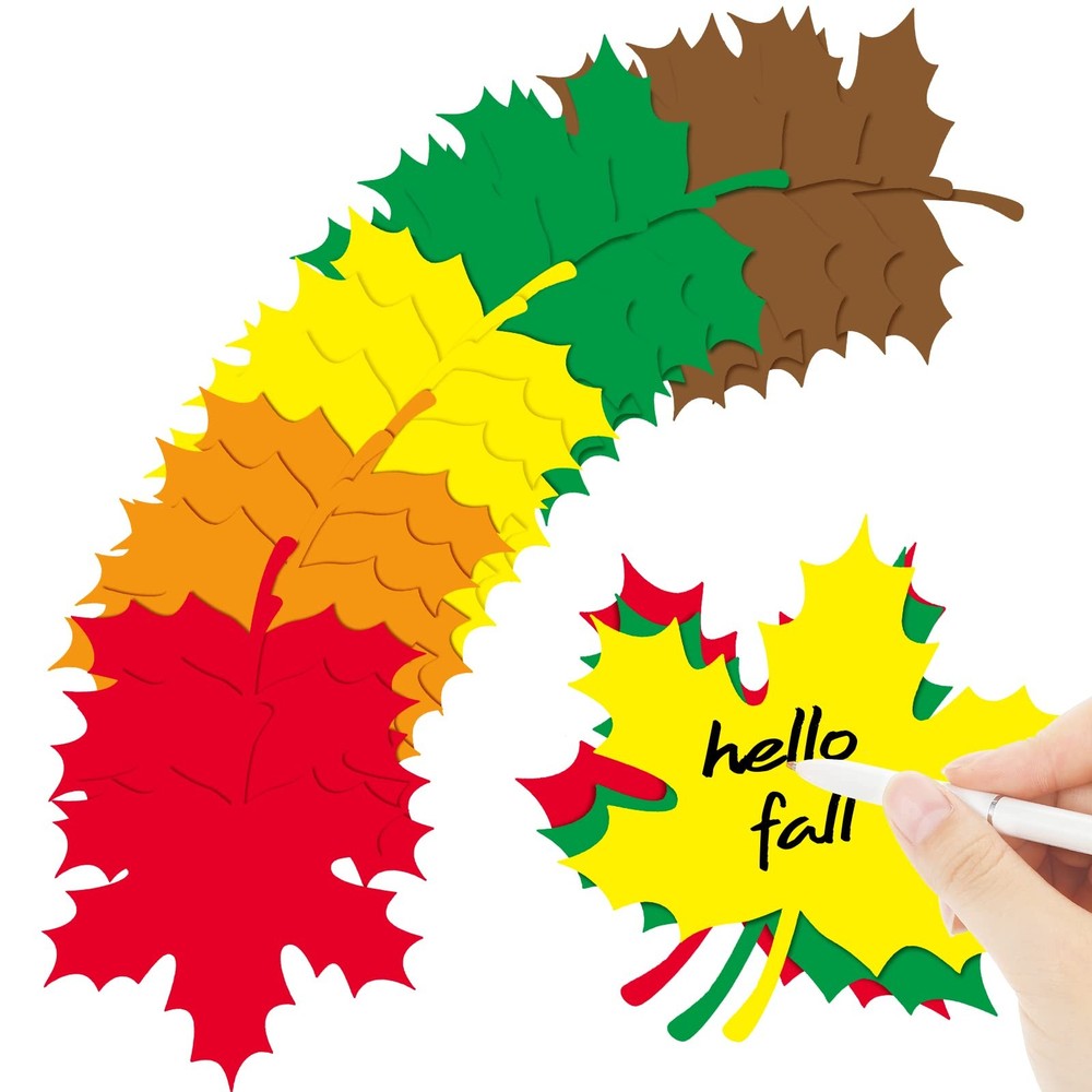 200 PCS Large Thanksgiving Fall Leaves Cutouts 4 Inch Maple Paper Leaf Craft