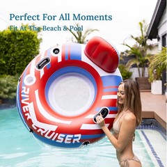2-Pack River Tubes for Floating Heavy Duty Inflatable Floating Lounger Premiu…