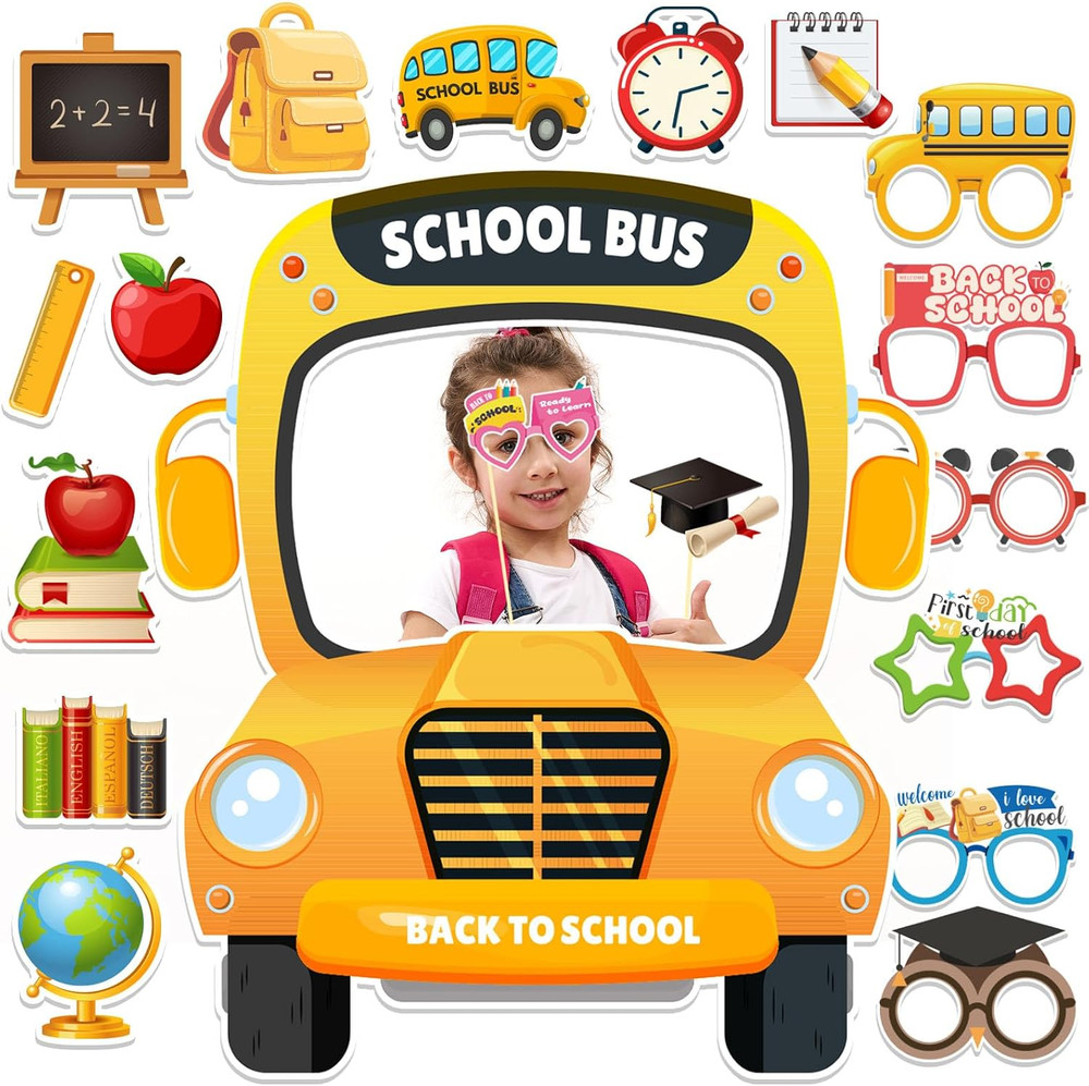 19Pieces Back to School Photo Props Welcome Back to School Decorations School Bu