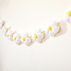 19.69 Feet Felt Daisy Banner Garland Summer Garland Flower White Daisy Bedroo…