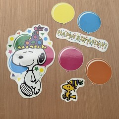 Vintage Peanuts Snoopy Woodstock Magnets Happy Birthday Set Fridge Large Rare