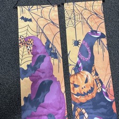 2 Halloween Gnome & Pumpkin Banners 11.75×72