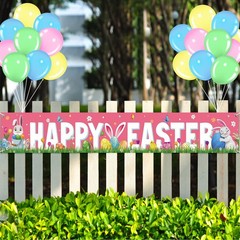 36 Pcs Happy Easter Banner and Balloons Decorations Set Large Fabric Happy Ea…