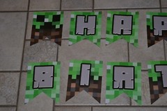 Minecraft Style Pixel Party Happy Birthday Banner Kit New Old Stock