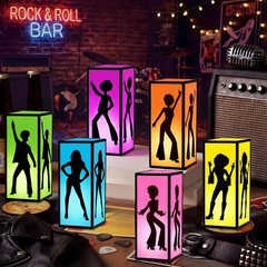 6 Pcs Disco Table Centerpieces Boxes 70s 80s Disco Lanterns for Centerpieces …