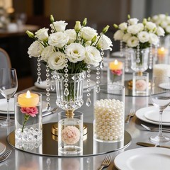 8 PCS Centerpieces Decoration for Wedding Table, 3MM Thick Acrylic Round Mirr…