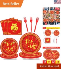 Elegant 96-Pc Chinese New Dinnerware Set – Perfect for 2026 Celebrations