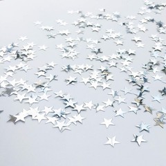 Silver 10mm Metallic Star Foil Confetti Sprinkles Wedding Party Scatter 1.5oz