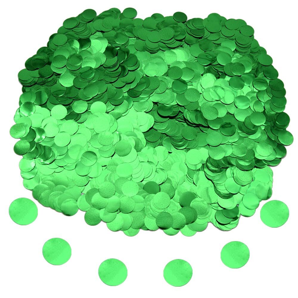50g/1.76oz Metallic Glitter Foil Confetti 15mm Green Round Confetti Glitter T…