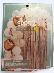 Spritz Rose Gold Balloon Garland Decor Kit with 2 Foil Fringe Curtains 80 Piece
