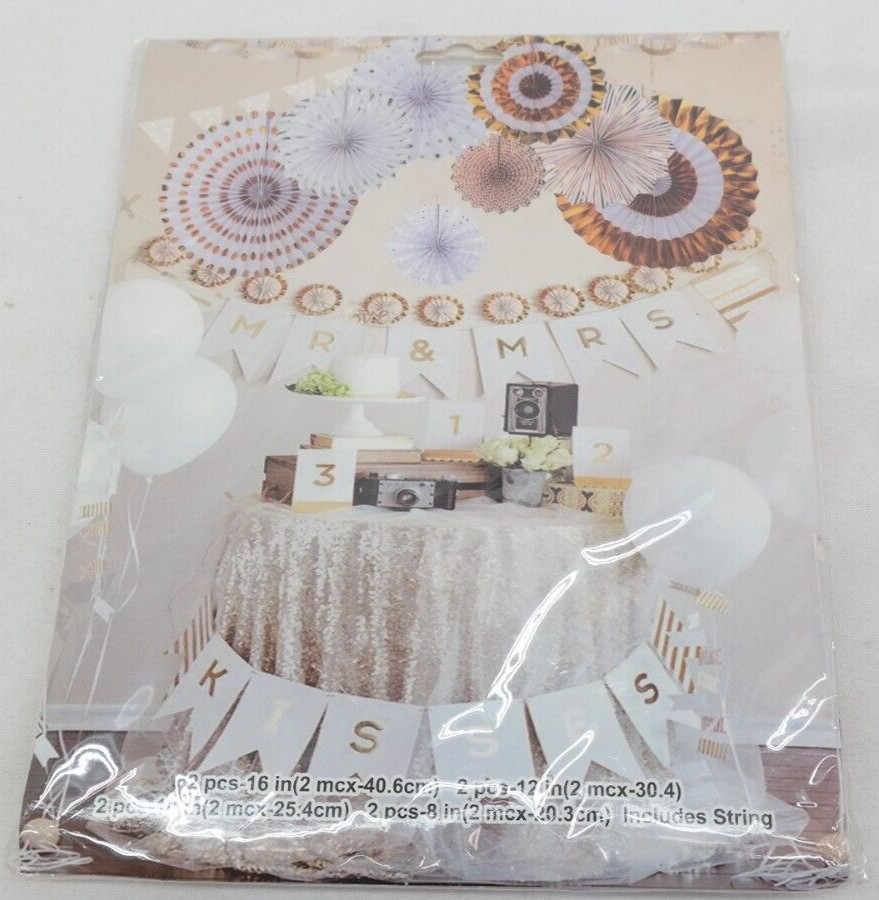 Hanging Paper Fans Party Decorations 8 Pieces Set TF