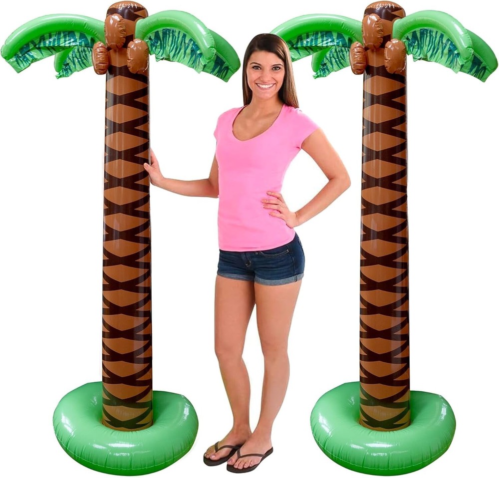 Giant Inflatable Palm Trees – 2 Pack – 6 Foot for Luau Parties Tropical Theme