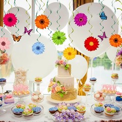 48 Pieces Spring Sun Flowers Butterfly Hanging Swirl Decorations Spirals…