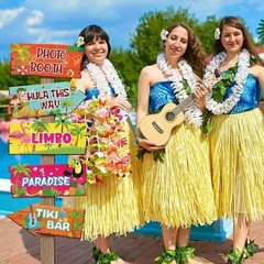 20 Pieces Luau Party Decorations Hawaiian Party Welcome Sign Summer Tropical Par