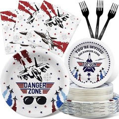 Fighter Jets Aviation Disposable Birthday Tableware (Plates, Napkins, Forks)