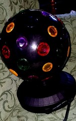 Spinning Multicoloured Disco Ball with Original Box & Instructions Vintage Retro