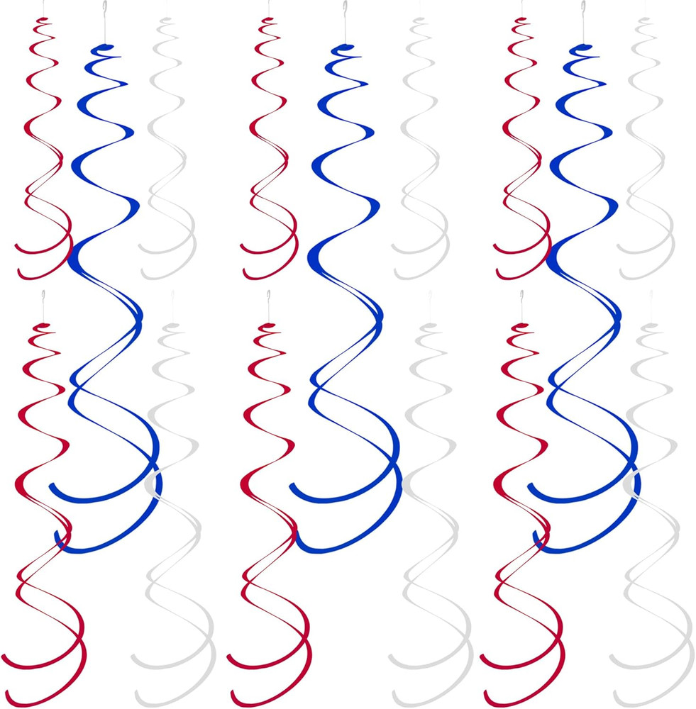 Ceiling Swirl Foil Decorations Hanging Plastic Streamer Themed Swirl Party for 4