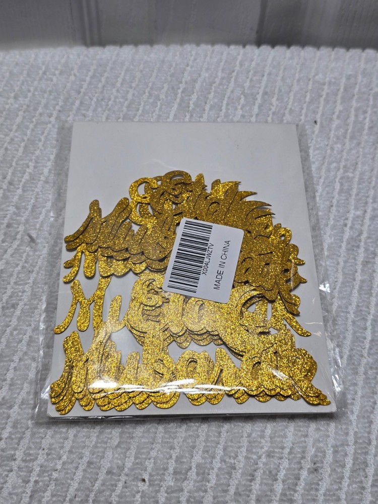 Eid Mubarak Cake Topper Gold Glitter Decor Islamic Ramadan Kareem Muslim Party