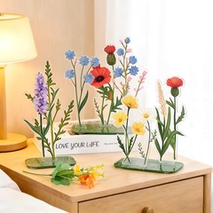 Acrylic Flower Table Centerpieces, Set of 3 Decorative Clear Acrylic Floral C…