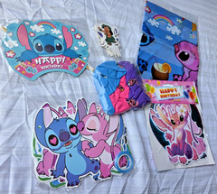 Lilo & Stitch Birthday Party Supplies Banner Cake Toppers Balloons Swirls +