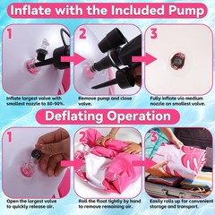 Inflatable Pool Float Adult with 50W Air Pump,Heart Shape Pool Float Chair wi…