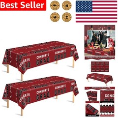 2026 Graduation Party Tablecloth – Maroon Plastic Decor for Celebration Banner