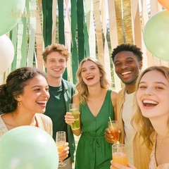 Wedding Party Decorations, 5 Rolls Olive Green Khaki Crepe Paper Streamers fo…