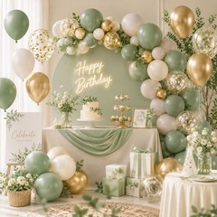 65PCS Sage Green Balloons, 12inch Latex Sage Green Sand White Metallic Gold C…