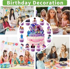 16-Pcs Anime Cake Decorating Kit – Includes Cupcake and Happy Birthday Toppers