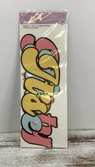 It’s Party Time String Banner Retro Font 72” Pink Blue Yellow Trimmed In Gold