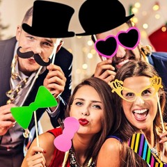 Gejoy 60 Pieces Photo Booth Props DIY Kit Graduation Funny Random Color