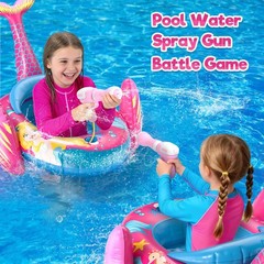 Pool Floats with Water , Mermaid Inflatable Pool Toys for Age 3-8 Years Old, …