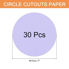 30 PCS Light Purple Color Circle Cutouts Paper 7 Inch Round Cutouts