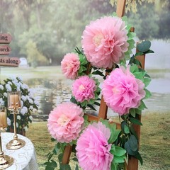 Pinks Flowers Decoration (11»-7» Assorted) 6 pcs Artificial Tissue Peony Nu…