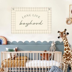 Long Live Boyhood Banner Boy Nursery Decor, Baby Boy Nursery Decor, Vintage W…