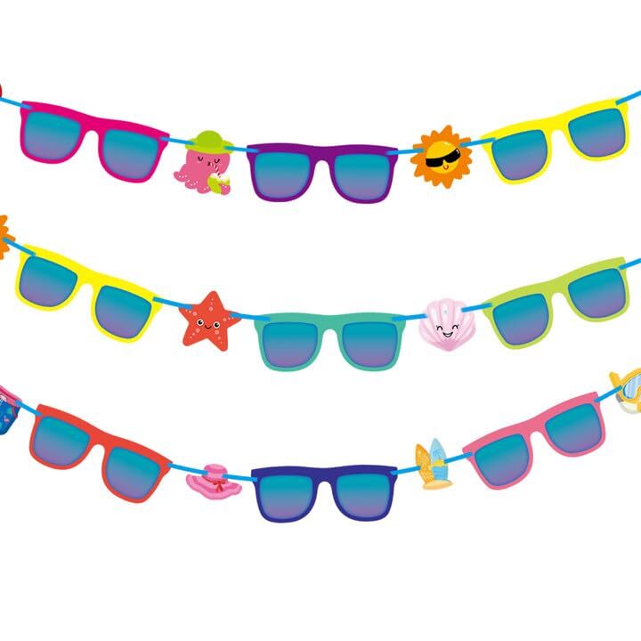 Summer Decorations Colorful Beach Sunglasses Banner Garland Party Supplies Gift
