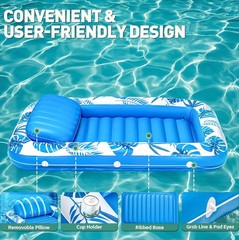 Inflatable Tanning Pool Lounger Float, 71″ x 48″ Large Pool Floats Adult with…