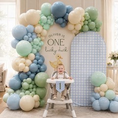 Dusty Blue Sage Green Balloon Garland Arch Kit, 130 Pcs Fog Blue Light Blue G…