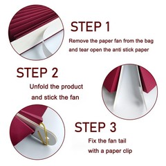 Red Party Decorations Paper Fans Bulk 16in Anniversary Wine Red DIY Set 30 PCS