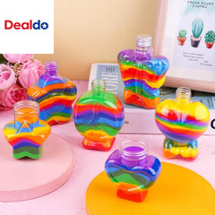 60Pcs Heart & Flower Shaped Plastic Bottles DIY Colored Sand Bottle Kit – Sand A