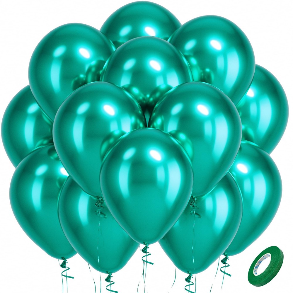 Metallic Green Balloons Latex Boho Party Balloons 100 Pack 12 inch